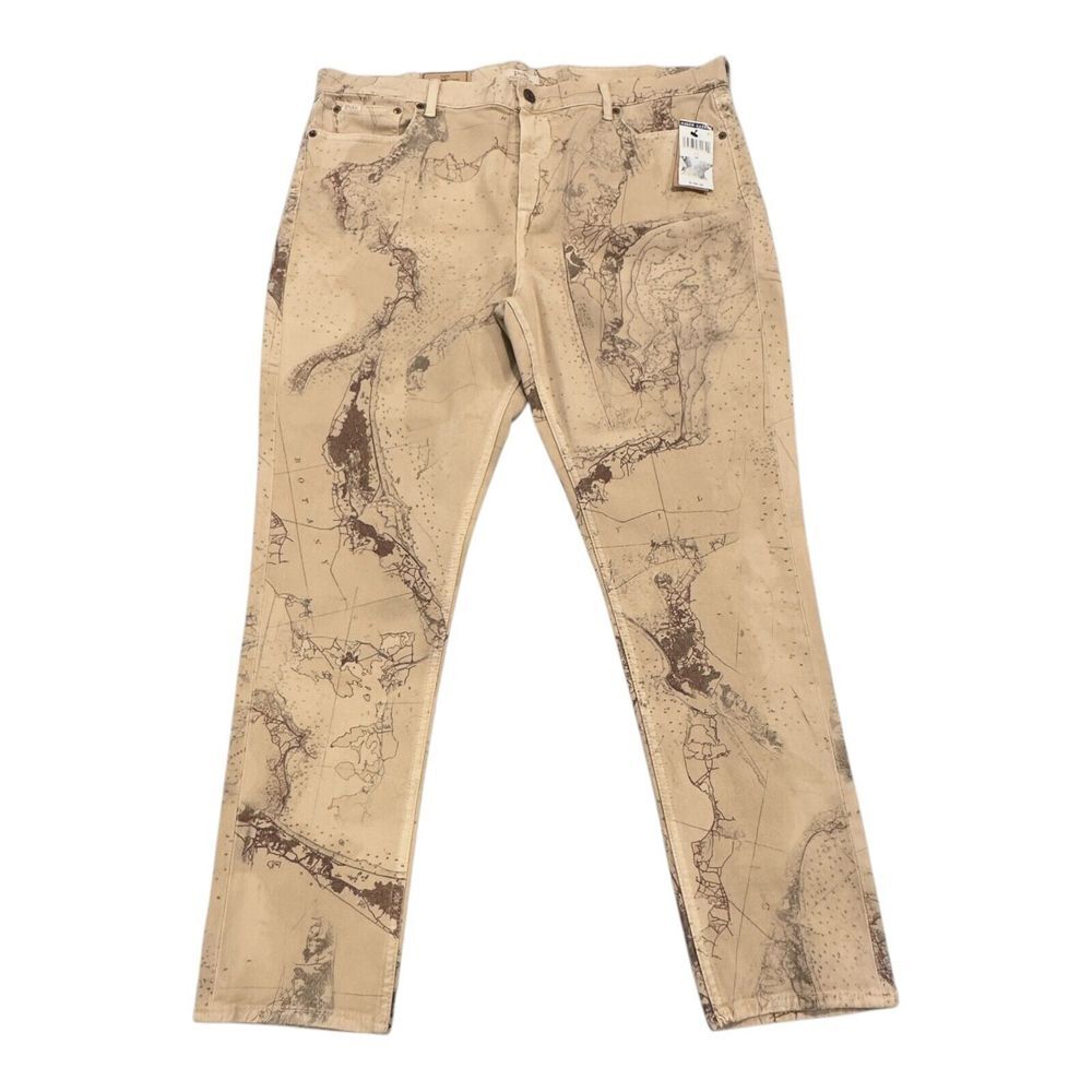 POLO Ralph Lauren The Tompkins Skinny High Rise Ankle Jeans Womens 34x27 Tan Map